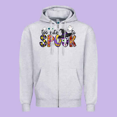 Too Cute To Spook Zipper Hoodie Designed By Cowhidedigitalart
