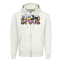 Oatmeal Heather too cute to spook Zipper Hoodie - CowhideDigitalArt