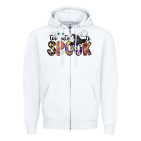 White too cute to spook Zipper Hoodie - CowhideDigitalArt