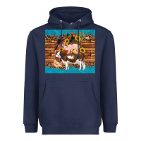 Navy western farm cow pig rooster chick farm chicken barn Heavyweight Hoodie - Artiststas