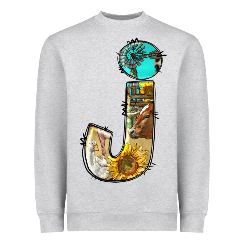 Farm Life Alphabet Lowercase Letters J Heavyweight Sweatshirt by BundleAndBundleShop | Teevron