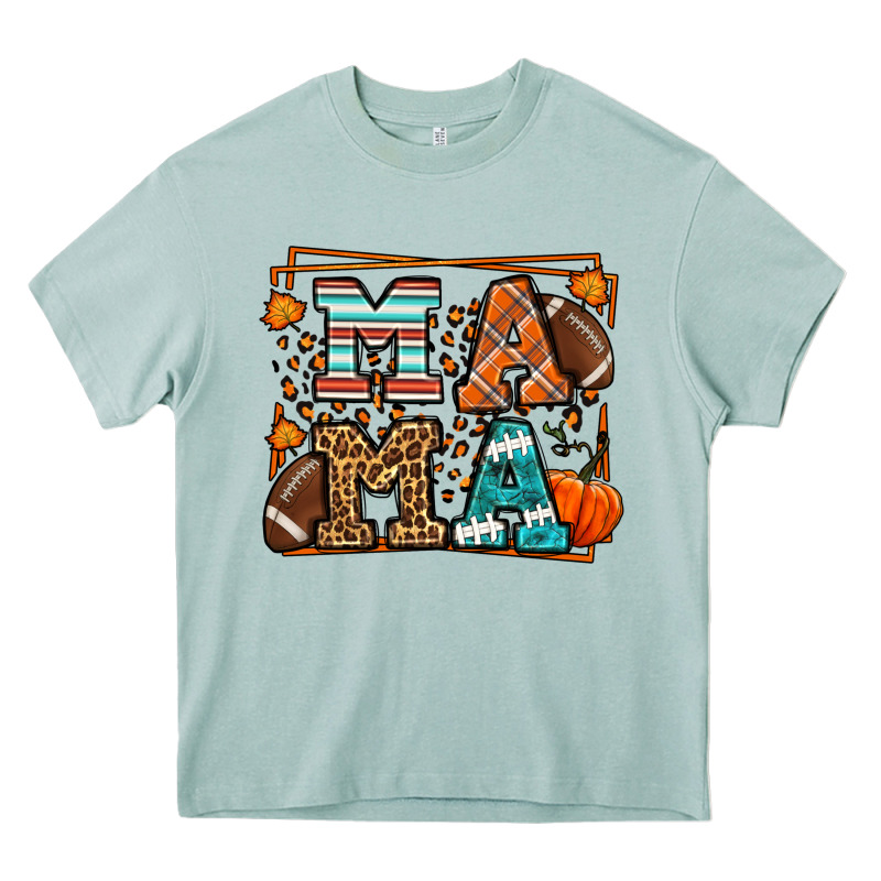Fall American Football Autumn Mama Heavy Core Tee by LillyAllenDesigns | Teevron