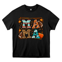 Black Fall American Football Autumn Mama Heavy Core Tee - LillyAllenDesigns