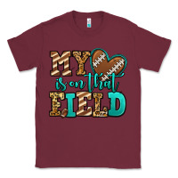 Burgundy my heart is on that field american football Classic Tee - Jasminsmagicworld