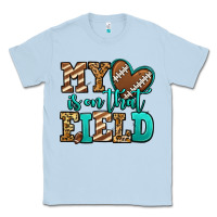 Dusty Blue my heart is on that field american football Classic Tee - Jasminsmagicworld
