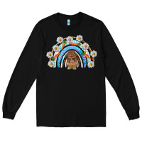 Black Easter Bunny with carrot rainbow Easter Day Long Sleeve Tee - HowdyJamesFarm