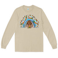 Mushroom Easter Bunny with carrot rainbow Easter Day Long Sleeve Tee - HowdyJamesFarm