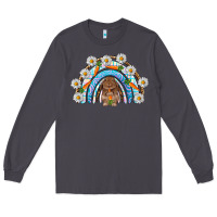 Smoke Easter Bunny with carrot rainbow Easter Day Long Sleeve Tee - HowdyJamesFarm