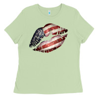 Matcha American Flag Lips Ladies Tee - Bettercallsaul