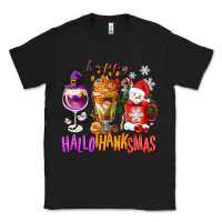 Black Happy Hallothanksmas wine glass and coffee Classic Tee - NancyCooperArtShop
