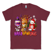 Burgundy Happy Hallothanksmas wine glass and coffee Classic Tee - NancyCooperArtShop