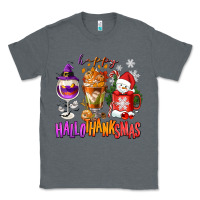 Charcoal Heather Happy Hallothanksmas wine glass and coffee Classic Tee - NancyCooperArtShop
