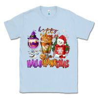 Dusty Blue Happy Hallothanksmas wine glass and coffee Classic Tee - NancyCooperArtShop