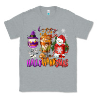 Heather Grey Happy Hallothanksmas wine glass and coffee Classic Tee - NancyCooperArtShop