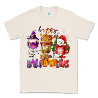 Natural Happy Hallothanksmas wine glass and coffee Classic Tee - NancyCooperArtShop