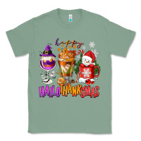 Sage Happy Hallothanksmas wine glass and coffee Classic Tee - NancyCooperArtShop