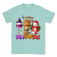 Seafoam Happy Hallothanksmas wine glass and coffee Classic Tee - NancyCooperArtShop