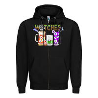 Black Drink Up Witches Zipper Hoodie - CowhideDigitalArt
