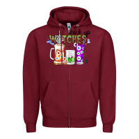 Burgundy Drink Up Witches Zipper Hoodie - CowhideDigitalArt
