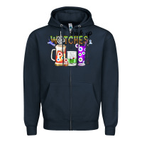 Navy Drink Up Witches Zipper Hoodie - CowhideDigitalArt
