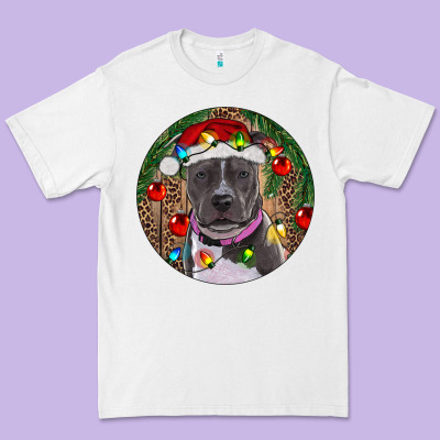 Christmas Pitbull Premium Tee Designed By Ranaportraitstore