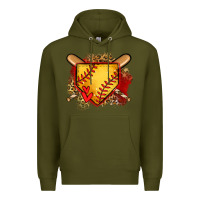 Army Green softball home plate Premium Hoodie - Jasminsmagicworld