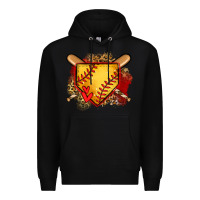 Black softball home plate Premium Hoodie - Jasminsmagicworld