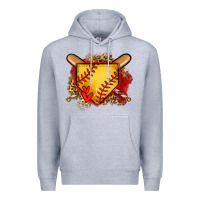 Heather Grey softball home plate Premium Hoodie - Jasminsmagicworld