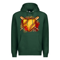Sports Green softball home plate Premium Hoodie - Jasminsmagicworld