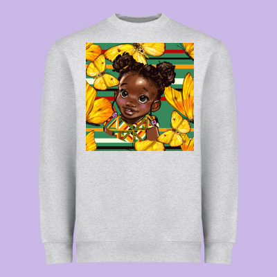 Juneteenth Afro Girl Seamless Pattern Heavyweight Sweatshirt Designed By Bundleandbundleshop