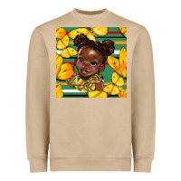 Mushroom juneteenth afro girl seamless pattern Heavyweight Sweatshirt - BundleAndBundleShop
