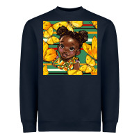 Navy juneteenth afro girl seamless pattern Heavyweight Sweatshirt - BundleAndBundleShop