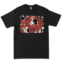 Black Christmas Plaid Cowhide Pattern Background Premium Tee - RanaPortraitStore