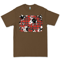Cacao Christmas Plaid Cowhide Pattern Background Premium Tee - RanaPortraitStore