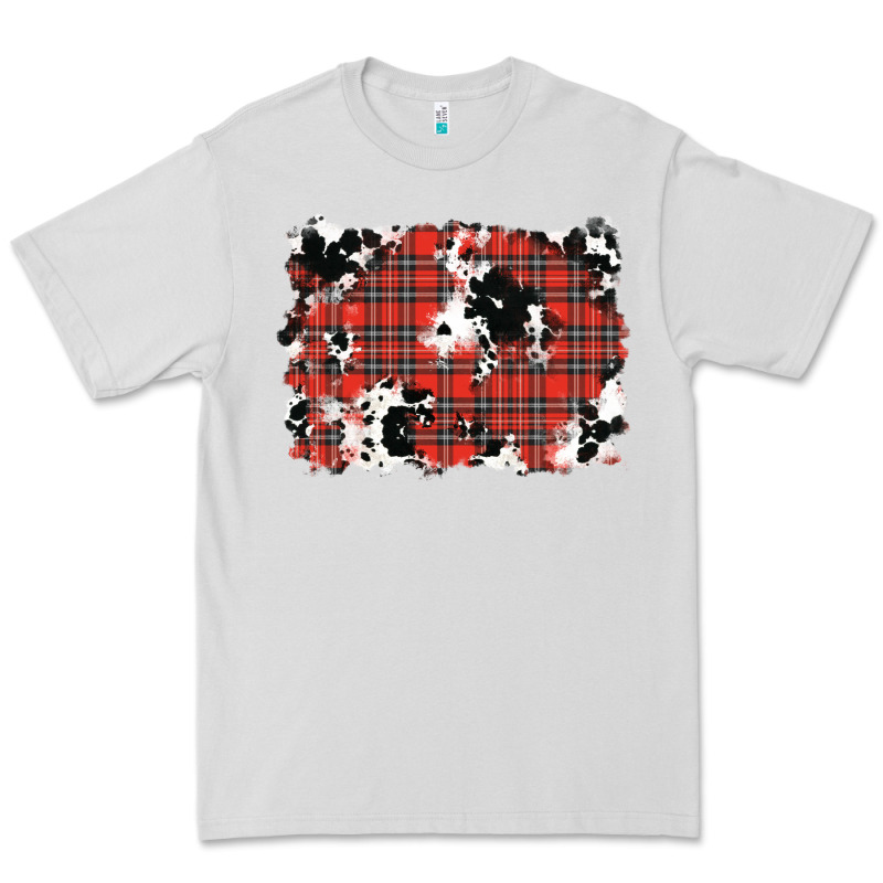 Christmas Plaid Cowhide Pattern Background Premium Tee by RanaPortraitStore | Teevron