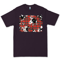 Plum Christmas Plaid Cowhide Pattern Background Premium Tee - RanaPortraitStore