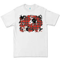 White Christmas Plaid Cowhide Pattern Background Premium Tee - RanaPortraitStore