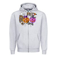 Heather Grey Fab Boo Lous Zipper Hoodie - CowhideDigitalArt
