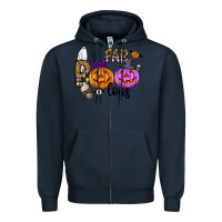 Navy Fab Boo Lous Zipper Hoodie - CowhideDigitalArt