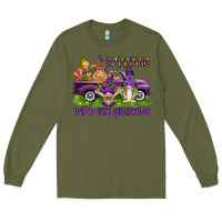 Army Green Parading with my gnomies Long Sleeve Tee - HowdyJamesFarm