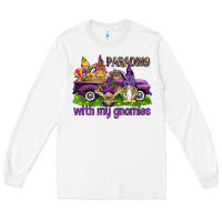 White Parading with my gnomies Long Sleeve Tee - HowdyJamesFarm