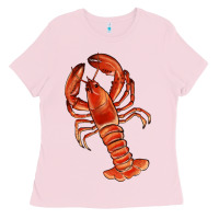 Bubblegum Pink crawfish Ladies Tee - RanaPortraitStore
