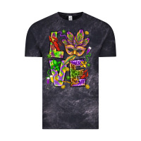 Cloud Black Mardi Gras love Vintage Tee - HowdyJamesFarm