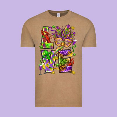 Mardi Gras Love Vintage Tee Designed By Howdyjamesfarm
