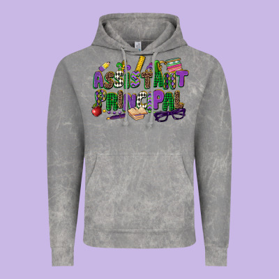 Assistant Principal Mardi Gras Vintage Hoodie Designed By Cowgirlartshop