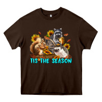 Chocolate Brown Fall Tis The Season Animals Heavy Core Tee - LillyAllenDesigns