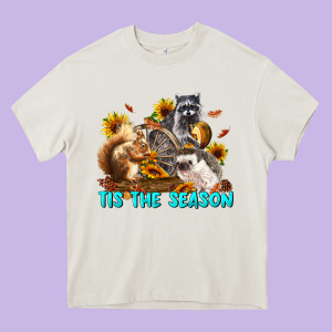 Fall Tis The Season Animals Heavy Core Tee Designed By Lillyallendesigns