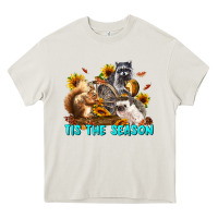 Cream Fall Tis The Season Animals Heavy Core Tee - LillyAllenDesigns