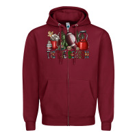 Burgundy tis the season Zipper Hoodie - SublimationCraftShop
