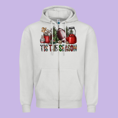 Tis The Season Zipper Hoodie Designed By Sublimationcraftshop